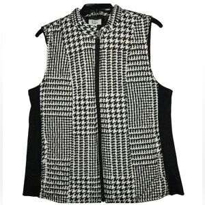 NWT Kim Rogers Quilted Houndstooth Print Puffer Vest Size Medium
